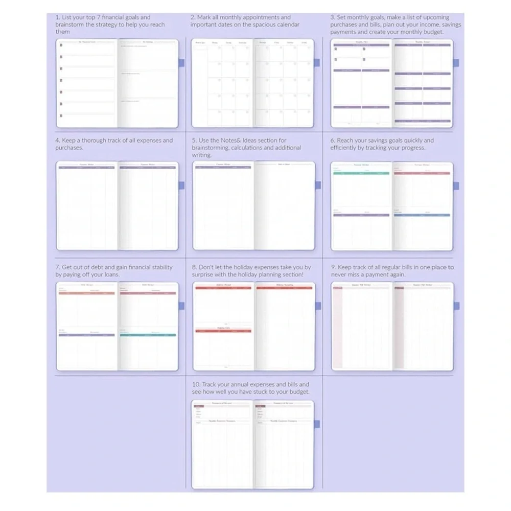 Lavender GoGirl Budget Book. Size A5. Expense Tracker, Envelopes, Stickers. New.